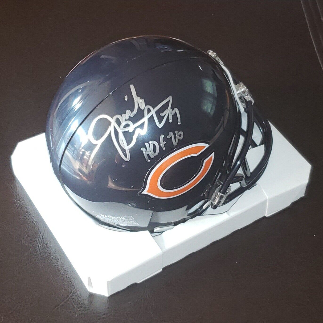 JIMBO COVERT 'CHICAGO BEARS' HOF 2020 SBXX CHAMP SIGNED MINI HELMET *COA 1