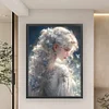 (Big Size) Silver-Haired Butterfly Girl - 11CT Stamped Cross Stitch 50*65cm/19.69*25.59in