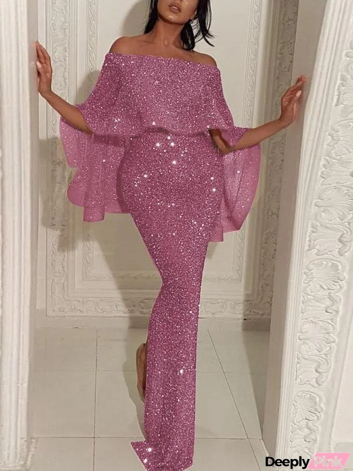 Women Sequin Slim Evening Dress for Women