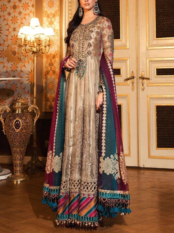 Vintage Court Style Beaded Holiday Women's Dress