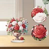 DIY Rose Vase Diamond Painting Single Sided Acrylic Desktop Ornaments