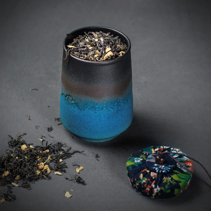 Retro Tea Container Ceramics Luxury Pot Sealed Pot 