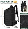 20L Taktischer Rucksack Milit&auml;r Daypack Wasserabweisend MOLLE Klein Reiserucksack Bundeswehr Sportrucksack Radrucksack f&uuml;r Herren Damen Fitness Radfahren Outdoor, Schwarz/Braun/Camo