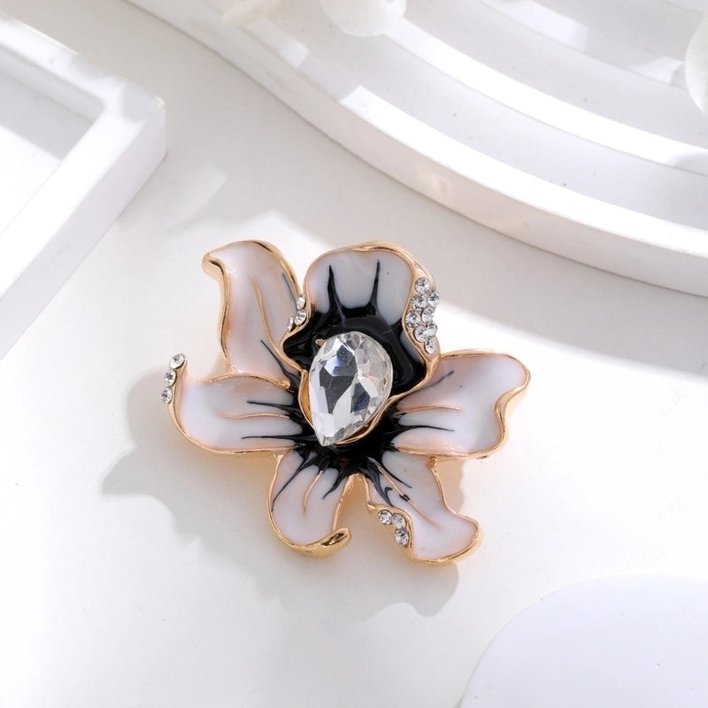 Ig Style Animal Flower Alloy Enamel Inlay Rhinestones Women’s Brooches