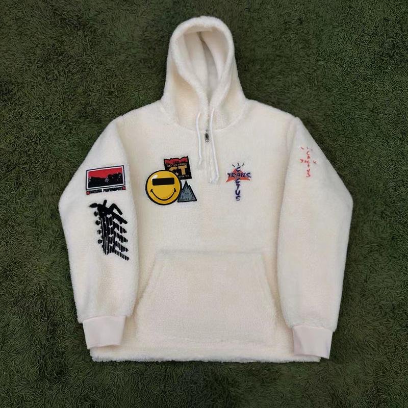 Plush fashion embroidery tide brand pattern hoodie