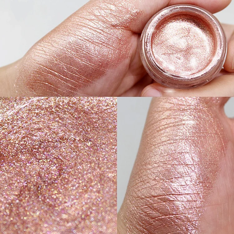 WowPlease Multi-Use Glitter Eyeshadow Waterproof Jelly - Rose Gold