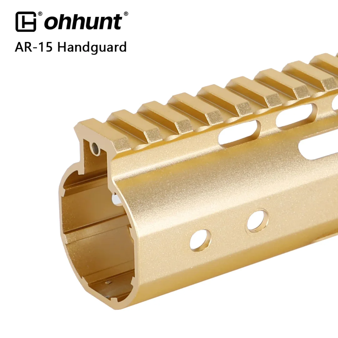 ohhunt® AR15 Colored M-lok & keymod Handguard in Desert Tan Blue Red Pink Green Golden Purple Color with Steel Barrel Nut 7" 9" 10" 12" 13.5" 15"