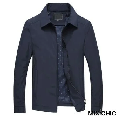 Mens Business Windbreaker Outerwear Stand Collar Jacket Overcoat