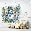 Christmas Snowman DIY 2D Flat Acrylic Double Sided Diamond Painting Hanging Pendant