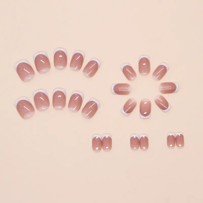Churchf Churchf Nails Solid Color Wear Armour Nail False Nails French Removable Beauty Nail Piece Simple Nail Patch 24 Pieces