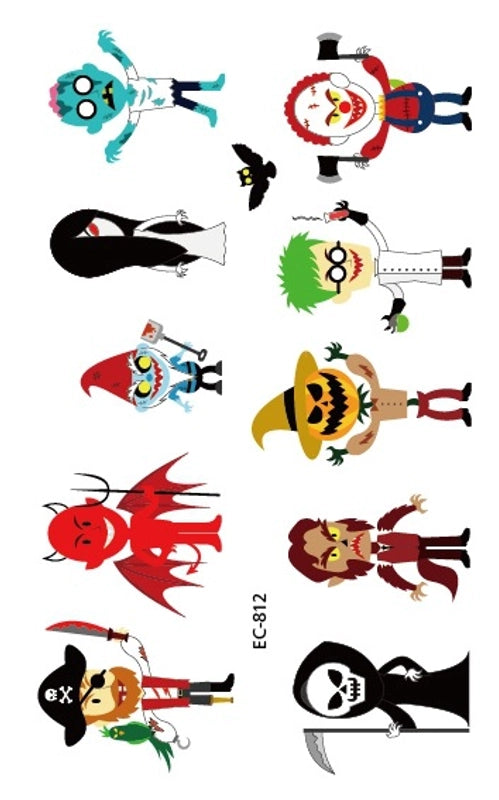 Halloween Pumpkin Masquerade Party Tattoo Stickers
