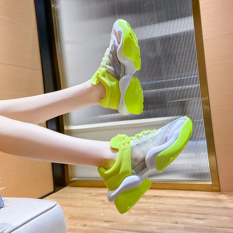 Summer Women Shoes 2021 New Design Women's Chunky Sneakers Fashion Trendy Thick Sole Sport Shoes Woman Colorful Sneakers Female