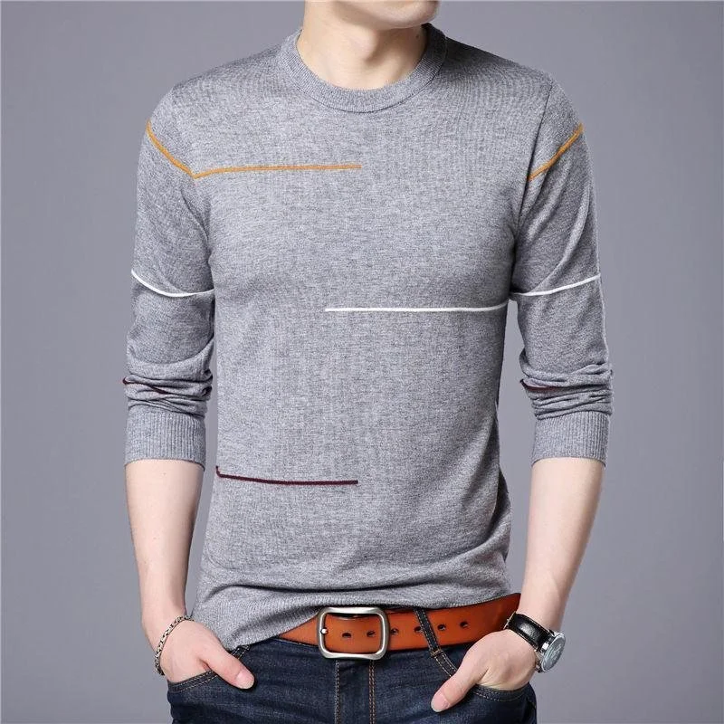 Wool Sweater Men Brand Clothing Slim Warm Sweaters O-Neck Pullover