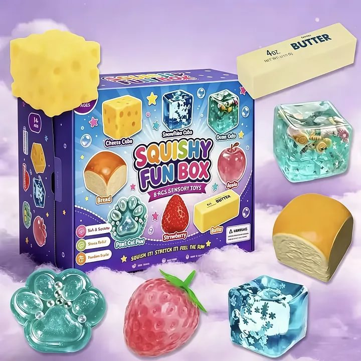 🍞Best-Seller 8-Piece Soft Silicone Stress-Relief Toy Set