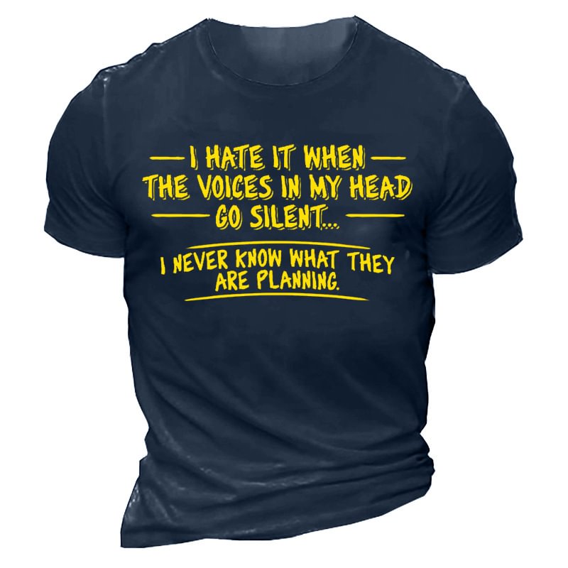I Hate It When The Voices Go Silent Men's Short Sleeve T-Shirt-Compassnice®