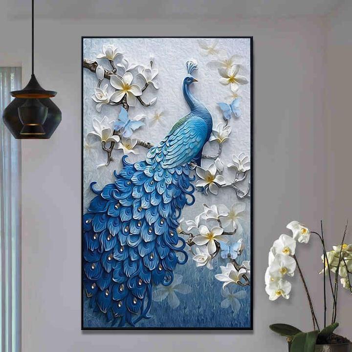 

Fantasy Peafowl - 11CT Stamped Cross Stitch - 48*75CM, 501 Original