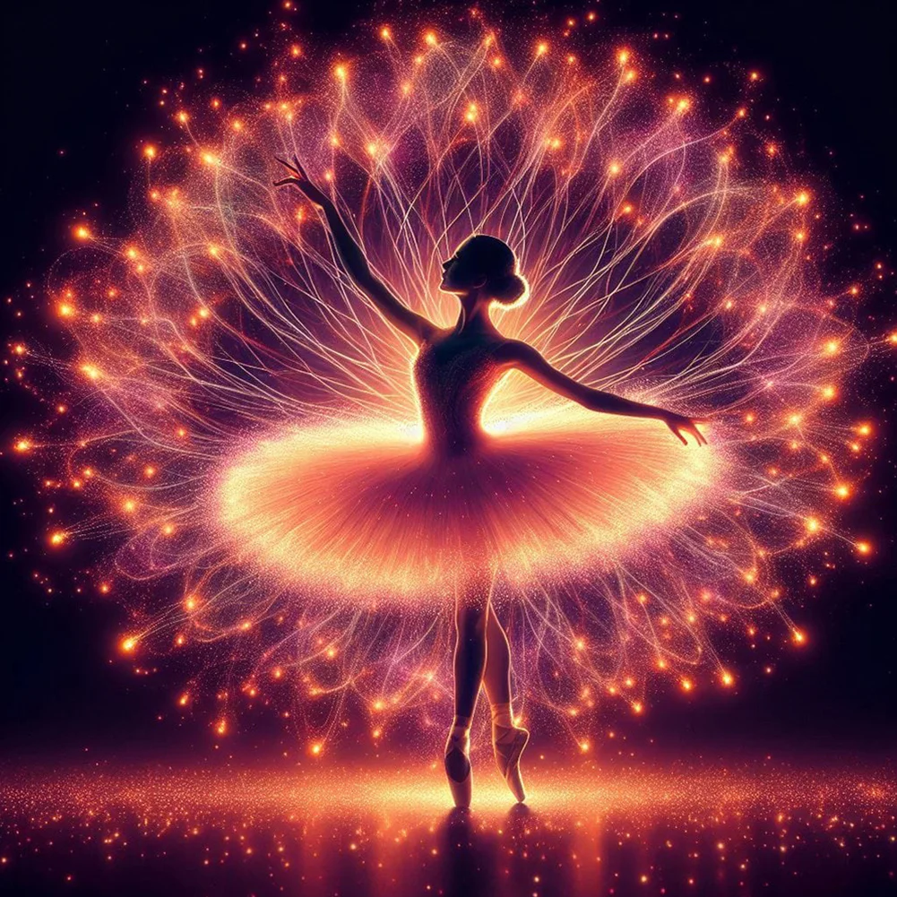 4pcs/Set Diamond Painting - Full Round Drill - Dancing Girl(Canvas|30*30cm)