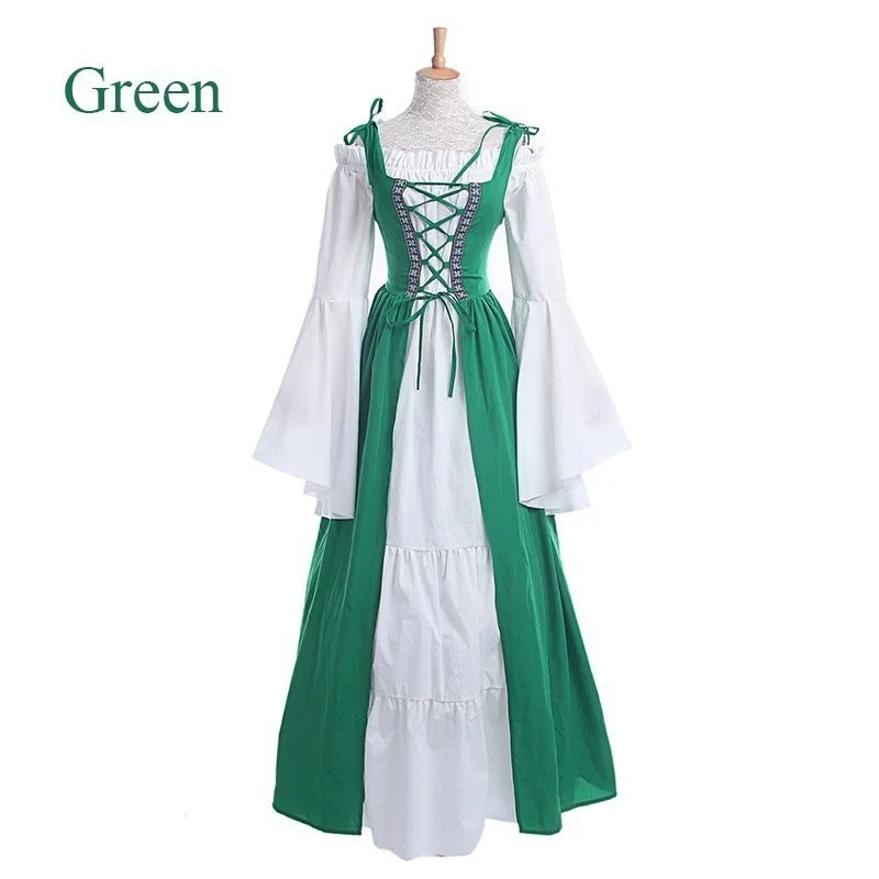 Uveng Collar Basic Model Tied Waist Retro Dress