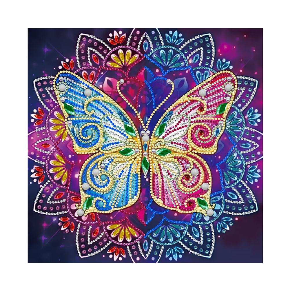 Luminous Butterfly 30*30cm(canvas) beautiful special shaped drill diamond painting