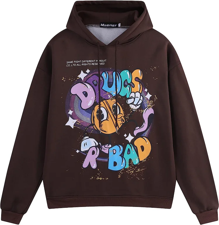 Novelty Hoodie Drugs R Bad Cartoon Graphic Hooded