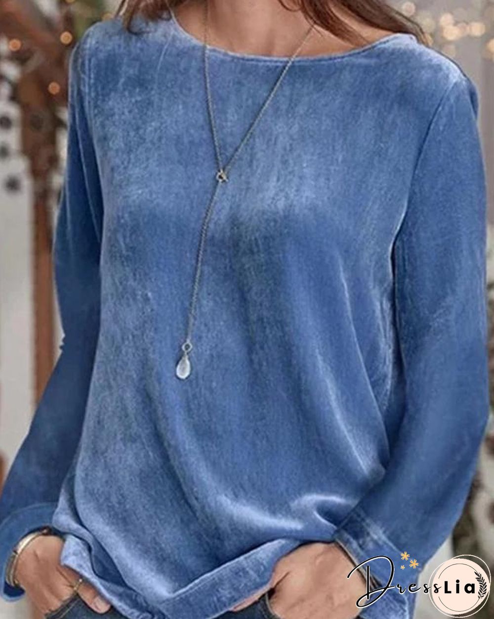 Plain Long Sleeve Casual Crew Neck Sweatershirts