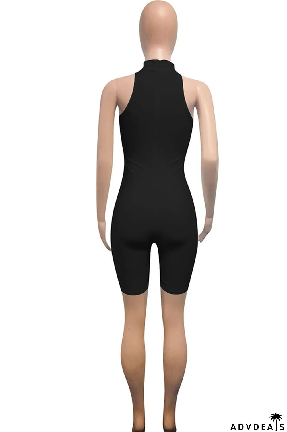 Grey Fashion street Solid Milk. Sleeveless O Neck Jumpsuits