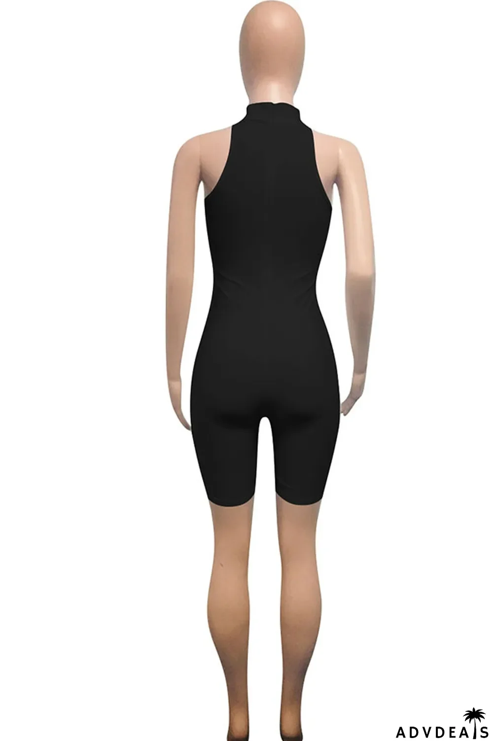 Grey Fashion street Solid Milk. Sleeveless O Neck Jumpsuits