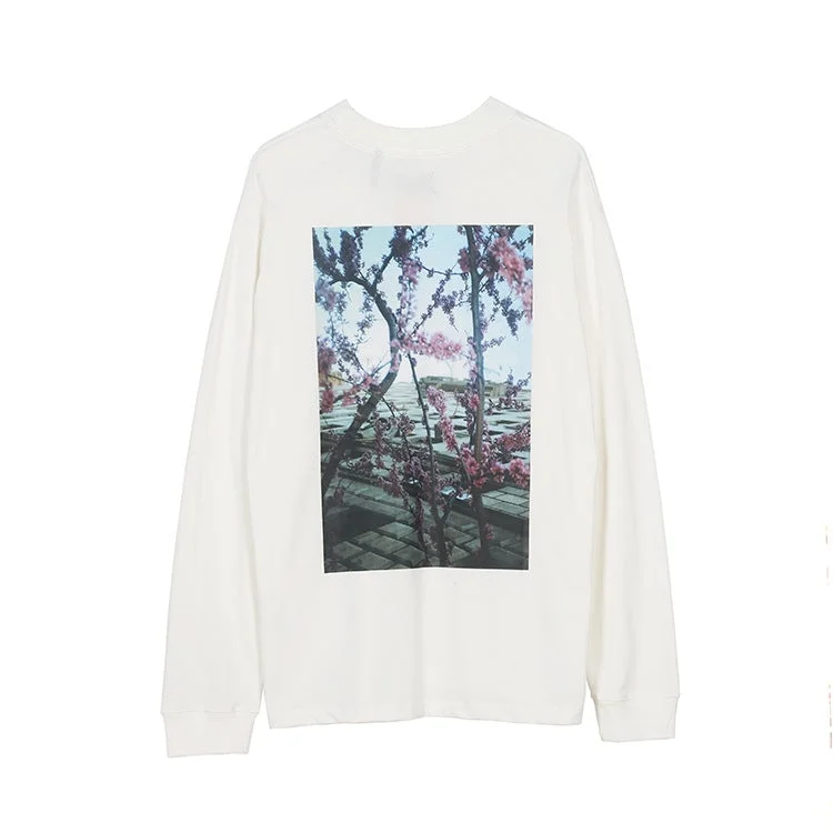 Fog Fear of God Essentials T Shirt Double Line Floral Long Sleeve High Street Loose Couple Bottoming Shirt Men