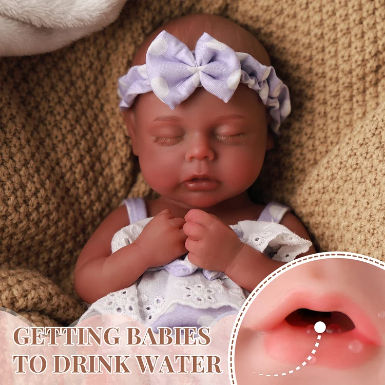 [Drink and Wet System]Babeside Lucy 12" Realistic Silicone Sleeping Baby Little Infant Girl