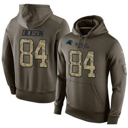 NFL Men's  Carolina Panthers #84 Ed Dickson Stitched Green Olive Salute To Service KO Performance Hoodie