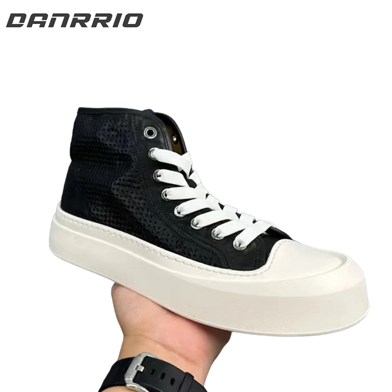 DANRRIO Handmade Retro Cowhide Mid-top Skate Shoes DANRRIO.COM DANRRIO