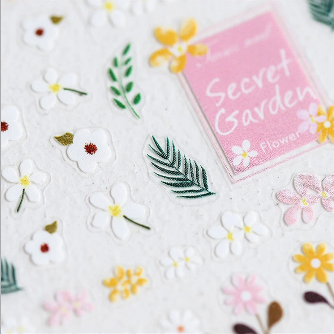 Beautizon Cute Flower Chick Ccircular Pattern High Quality 3D Engraved Nail Stickers Nail Art Decorations Nail Decals Design