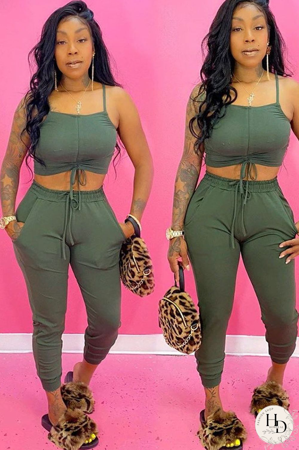 Yellow Cotton Fashion Casual Solid Two Piece Suits pencil Sleeveless Two Pieces