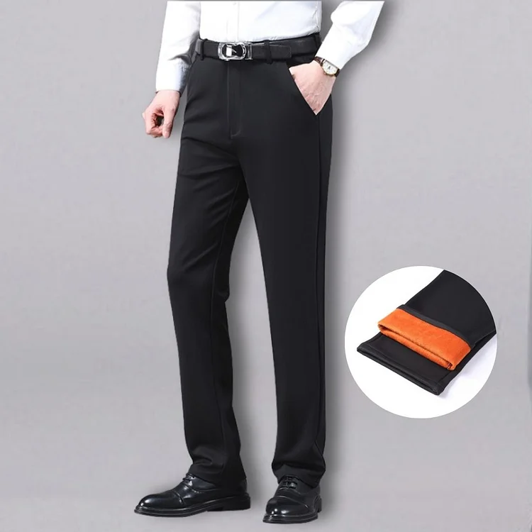 Pantaloni de costum căptușit pentru bărbați  cu picior drept(Cumpărați două pentru transport gratuit)