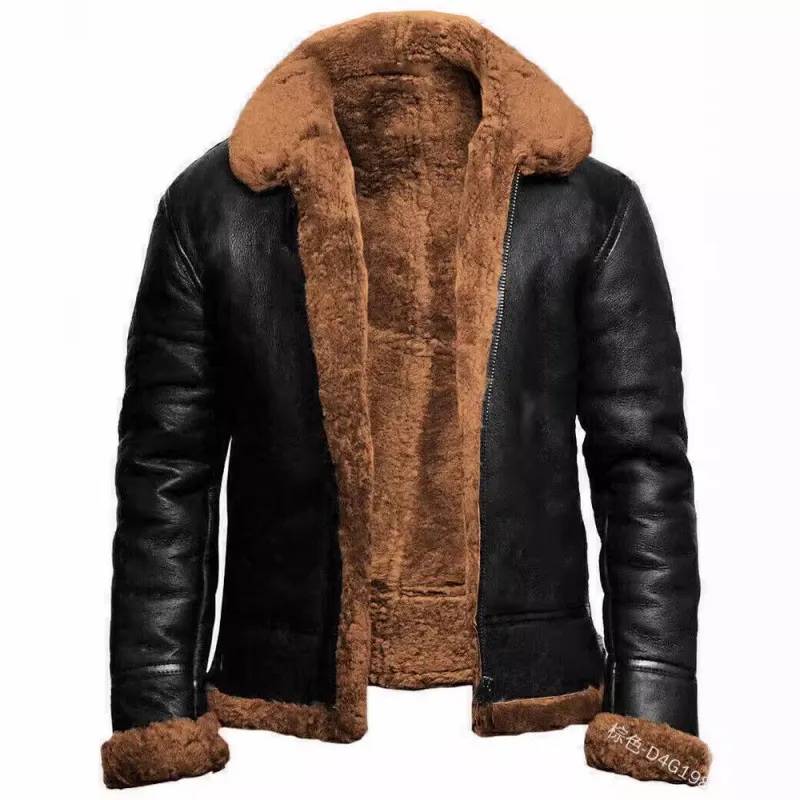 Nigikala Nigikala And Winter 2023 Plus Velvet Collar Loose Winter Zipper Casual Straight Down PU Fashion Menswear
