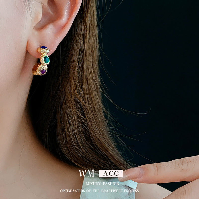 Medieval Circle Geometric Alloy Electroplating Earrings