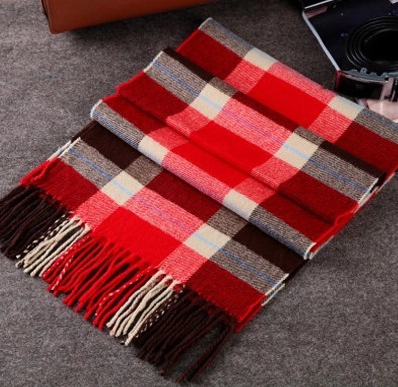 Autumn And Winter New Men’s Scarf Warm Korean Style British Plaid Cashmere Versatile Classic Men’s And Women’s Student Scarf