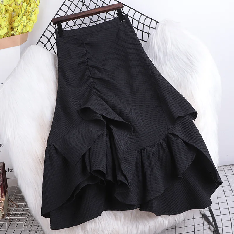 Woherb 2022 Spring New Women Skirts Vintage Elegant Hit Color Patchwork Faldas Mujer Korean Sweet A-Line Skirt