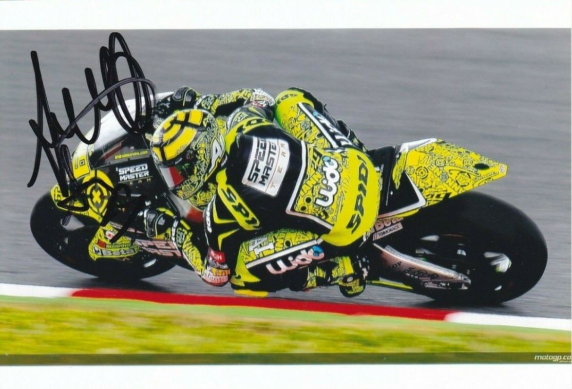 ANDREA IANNONE Signed Moto2 SPEED MASTER Colour Photo Poster painting