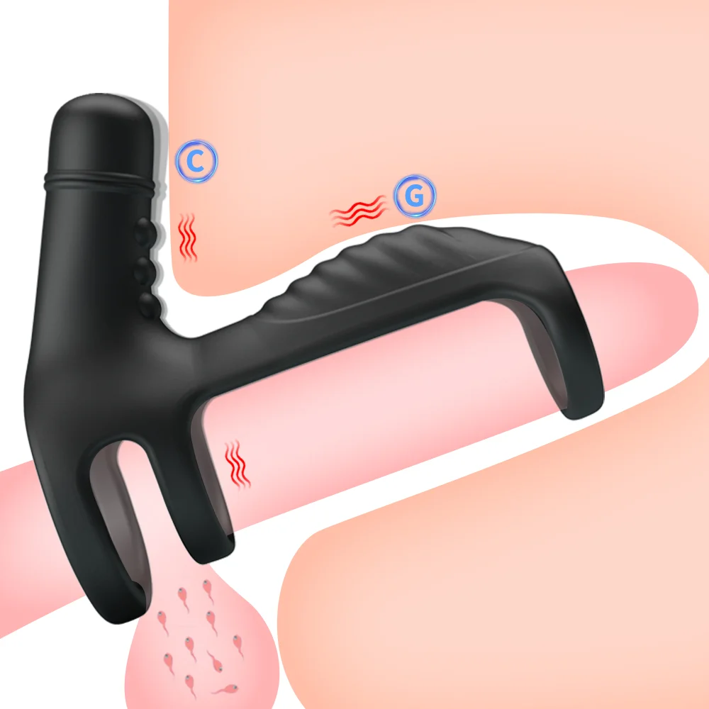 10 Frequency Cock Ring Vibrator G Spot Stimulator Dildo Sleeve For Couple