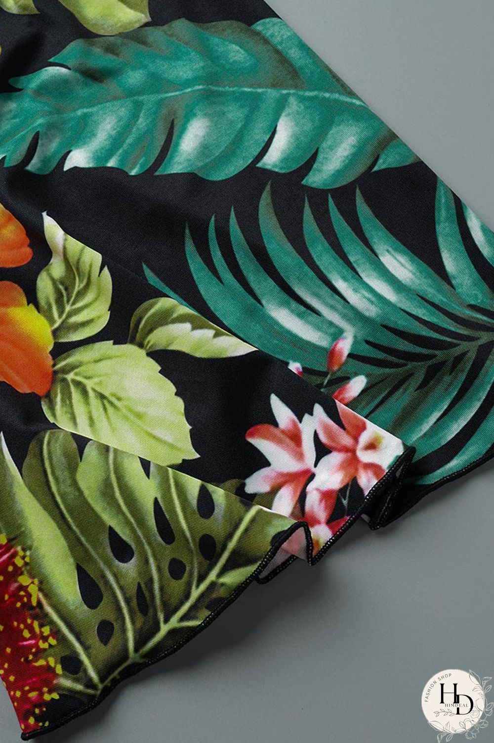 Blue Casual Print Bandage Split Joint V Neck Plus Size Two Pieces