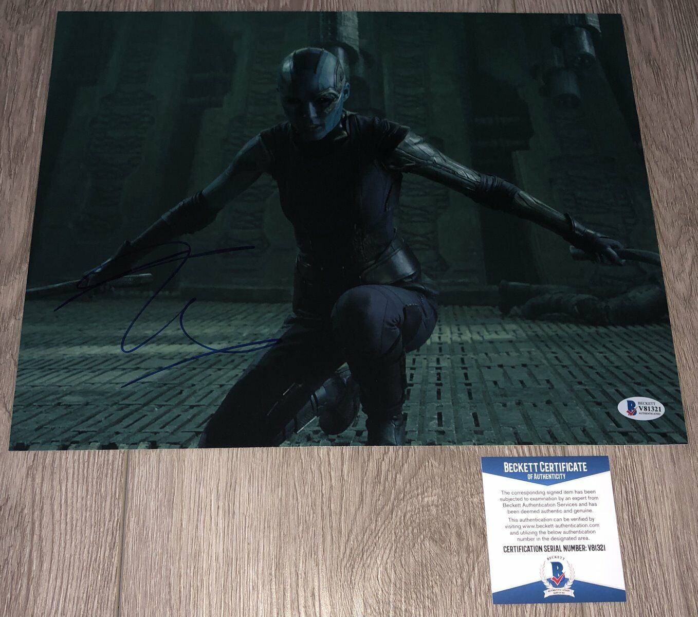 KAREN GILLAN SIGNED GUARDIANS OF THE GALAXY 11x14 Photo Poster painting wEXACT PROOF BECKETT COA