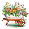 Diamond Painting-DIY Crystal Rhinestone Flowers Push Cart