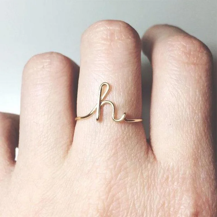 Simple A-Z Letter Ring | 168DEAL