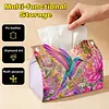 DIY Diamond Art Tissue Box Holder Bird PULeather Diamond Art Desktop Organizer Resin Rhinestone Storage Organizers Gem Art Home Office Decor Craft Gift for Women