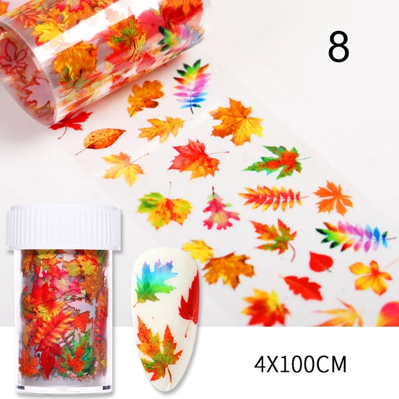 10Pcs/Bag Marble Nail Art Transfer Foil Sticker Flower French Tip Wraps Adhesive Decals Nails Decoration Manicures Accessories-Nail Inspo