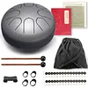 Lronbird Alloy Steel Tongue Drum 6 Inch 8 Notes Hand Drums with Bag Sticks Music Book, Sound Healing Instruments for Musical Education Entertainment 