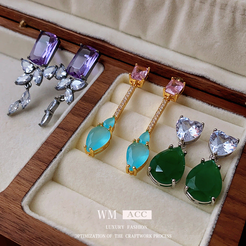 Fashion Droplet Geometric Alloy Electroplating Earrings