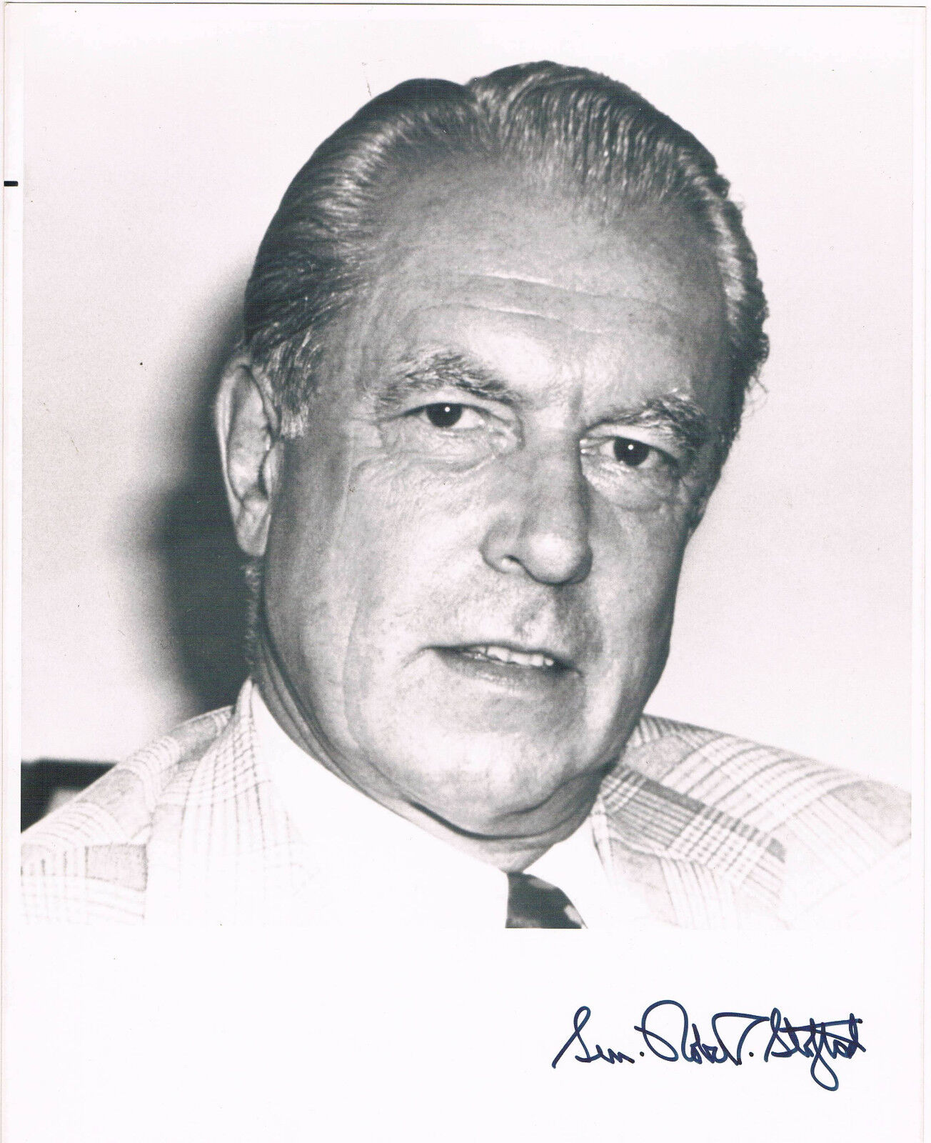 USA Governor Robert Stafford 1913-2006 genuine autograph signed 8x10