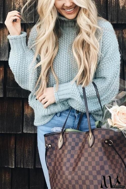 MidiSono - High Collar Sweater